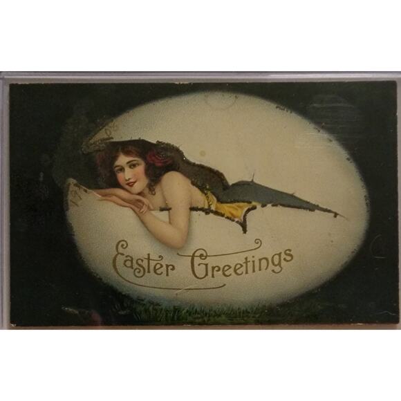 Lot Of Four Vintage Antique Embossed Postcards Flowers Birthday Easter - Picture 5 of 9